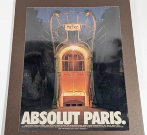 1994 Absolut Paris Ad | Laminated 9,5x12 Framed Display | Vintage Vodka Wall Art - Bild 1 von 8