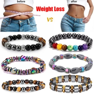 Pulseras magnéticas de hematita pulsera magnética pulsera de pérdida de peso para hombres y mujeres - Imagen 1 de 43