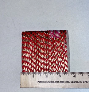 Nastro cordino treccia intrecciato rosso metallizzato oro larghezza 3/16" quasi 9 metri - Foto 1 di 3