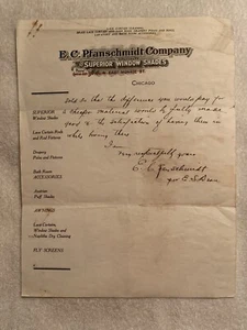 EPHEMERA ANTIK um 1909 BELEG Chicago E.C. Firma Pfanschmidt - Bild 1 von 12