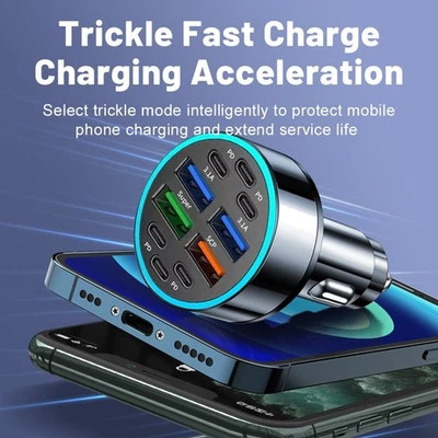 PD Power Adapter Car Charger for Quick Charge with LED Voltage Display - Imagen 1 de 4