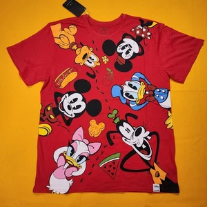 Loungefly Disney Mickey & Friends Picnic Red T Shirt Size L NEW - Picture 1 of 8