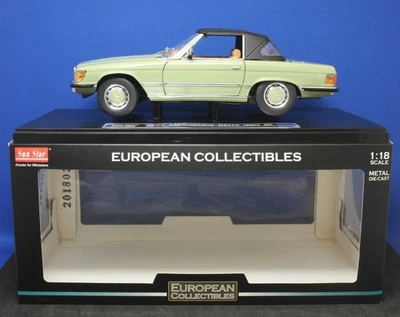 SunStar 1/18 Mercedes-Benz 350SL R107 1977 verde cerrado convertible modelo J... - Imagen 1 de 4