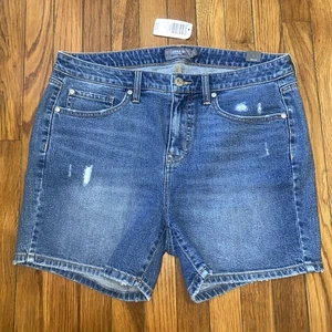 NWT $45.50 Torrid Hi Rise Jean Blue Blazer Denim Shorts 4.5” Inseam Size 12 - Picture 1 of 6