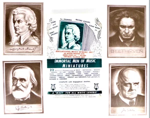 Vintage Immortal Men Of Music 22 Mini Portraits of Masters Richard Leoderer - Picture 1 of 13