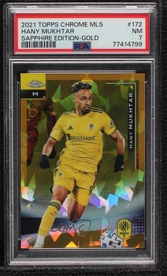 2021 Topps Chrome MLS Sapphire Edition Gold /50 Hany Mukhtar #172 PSA 7 - Image 1 of 2