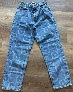 Pacsun Eco Flower High Rise Straight Leg Jeans Damen Gr. 26 Herbst Sonnenblumen - Bild 1 von 11