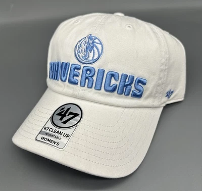 '47 Brand Clean Up Dallas Mavericks Womens Luminance White/Blue NBA Hat Cap NEW! - Image 1 of 4