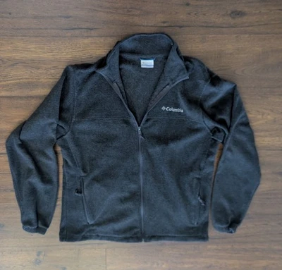 Columbia Fleece Jacket Gray Full Zip Two Zip Pockets Men's M (22" pit-pit) - Image 1 of 4