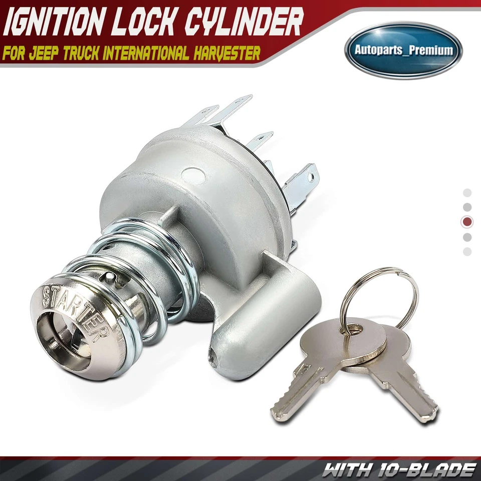 Ignition Lock Cylinder Zamak 5 with keys for Jeep Truck International Harvester - Image 1 of 4