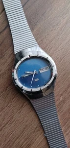 SEIKO 5-21J 1976 para hombre - automático - día/fecha - esfera azul - todo acero inoxidable - funciona muy bien - usado en excelente estado - Imagen 1 de 14
