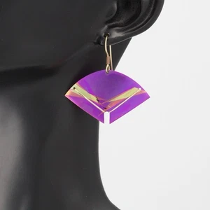 Vintage Holly Yashi Dangle Earrings Anodized Niobium Gold Filled Wire Rare 90s - Picture 1 of 6