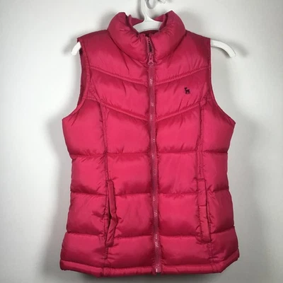 Chaleco acolchado acolchado acolchado rosa sin mangas azul marino antiguo, bolsillos niñas talla XL Foto 1 de 4