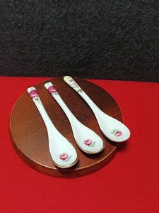 Porzellan Keramik Löffel 2er Set Markenlos Floral Gold 696Löffel - Bild 1 von 5