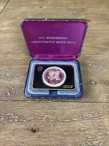1973 American Revolution Bicentennial Commemorative Medal Sterling Silver Coin - Bild 1 von 13