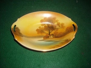 Vintage Noritake tree in the meadow 7" oval serving bowl red M tag pre own - Picture 1 of 8
