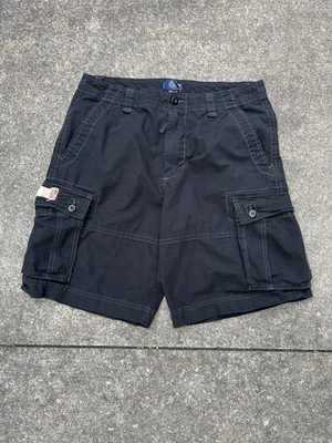 Pantalones Cortos de Carga Vintage Y2K Años 2000 Sueltos Polo Jeans Co Estilo Militar Negros Talla 36 Foto 1 de 4