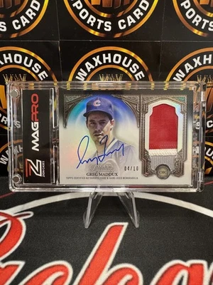 2023 Topps Dynasty Greg Maddux 3 Color Patch Auto /10 - Image 1 of 2