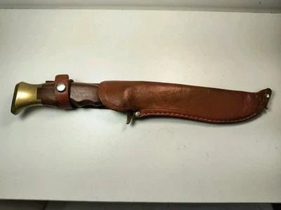 Cuchillo de Cazador Olsen Co Solingen Alemania Original 6" De Colección con Funda de Cuero Foto 1 de 4