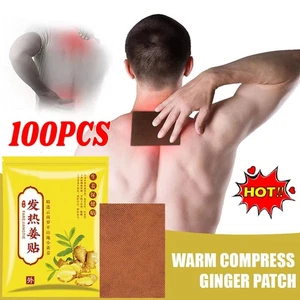 Parche adhesivo de jengibre a base de hierbas multiusos 100 piezas almohadilla para aliviar el dolor corporal - Imagen 1 de 13