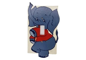 Vintage handbemalte Holz Elefant Lichtschalter Abdeckung neu unbenutzt - Bild 1 von 7