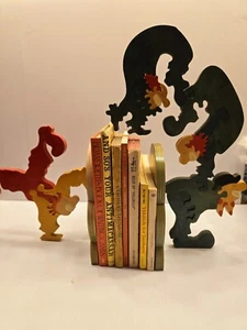Carol Leith Clown Puzzle Bookends 1981 Cool Book Decore Library, Woodwork - Picture 1 of 24