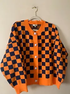 Saint Geraldine Knit Orange Crush Cardigan Sweater Size Various NWT - Picture 1 of 8