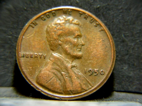 1950  Lincoln Wheat Cent Penny Error--BroadStrike or Loose Collar Error--#245 Cover