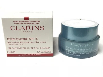 Crema sedosa Clarins Hydra-Essentiel SPF 15 1,7 OZ 50 ml #9160 botella Tst Foto 1 de 2
