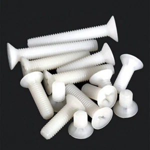  Nylon Plastic Countersunk Screws Flat Head Phillips Screws Bolts M2.5-M8 White - Picture 1 of 12