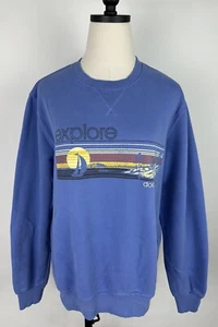 DOOR COUNTY Wisconsin Sweatshirt WOMENS M Periwinkle Blue Sailboat Sunset Lake - Imagen 1 de 16