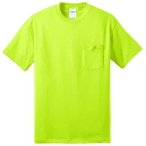 Port & Company PC55P Mens 50/50 5.5 oz T-Shirt with Pocket S-6XL Plain Tee - Picture 1 of 22