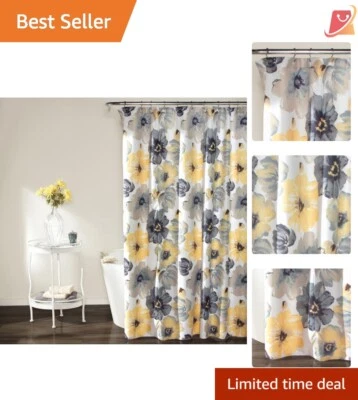 Shower Curtain Polyester 72" x 72" Floral Design for Bath Decor Indoor Use - Image 1 of 4