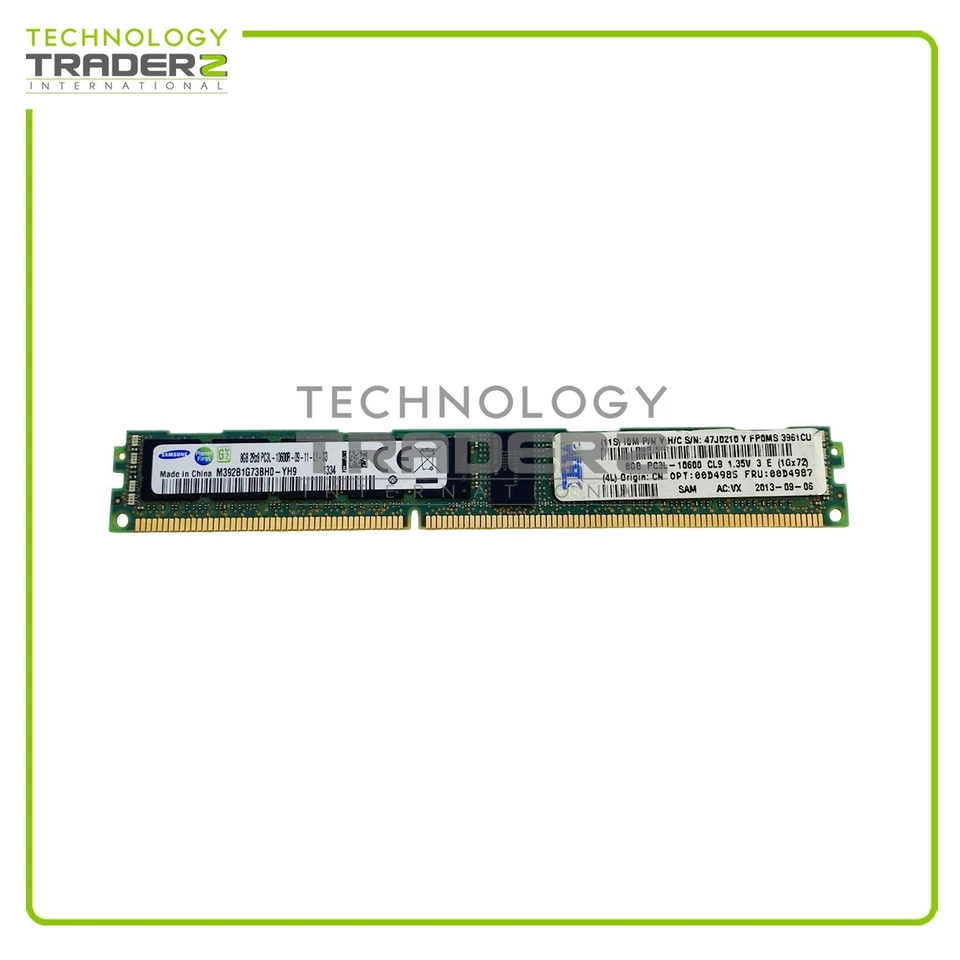 00D4985 IBM 8GB PC3-10600 DDR3-1333MHz ECC Reg Dual Rank Memory M392B1G73BH0-YH9 - Image 1 of 1