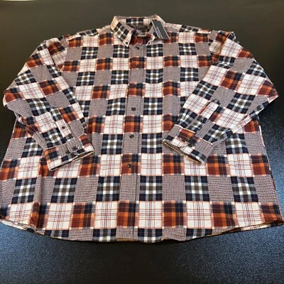 Camisa de franela Roundtree Yorke portuguesa retazos a cuadros para hombre XXL 2XL NUEVA CON ETIQUETAS $79 Foto 1 de 4