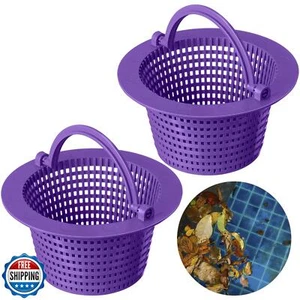 Wenqik 2 Pcs Pool Skimmer Basket with Handle, Leaves Removal Swimming Pool Fi - Picture 1 of 5