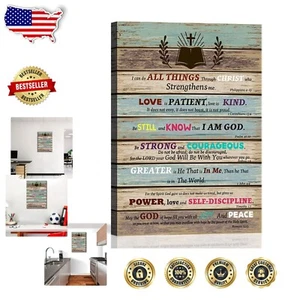 Arte de pared motivacional inspirador - decoración de versículos bíblicos para salas de estar - Imagen 1 de 9