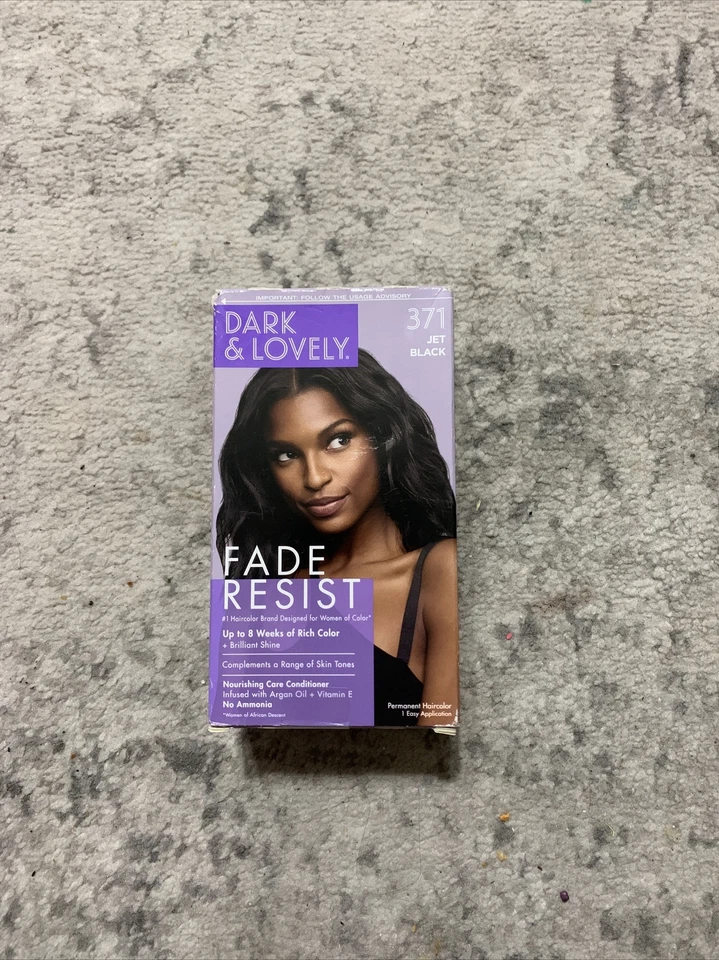 Dark & Lovely FADE RESIST Permanent Hair Color Dye Kit 371 Jet Black New Sealed  - Image 1 of 1
