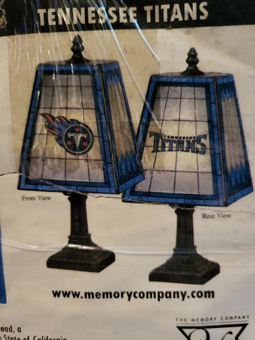 RARE 2006 NFL Tennessee Titans Art Glass Team Table Lamp NEW in BOX only 1 lamp Cover
