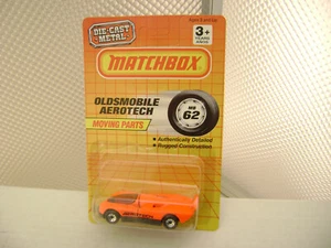 1990 MATCHBOX SUPERFAST MB62 RED/GRAY OLDSMOBILE AEROTECH NEW ON CARD - Picture 1 of 6