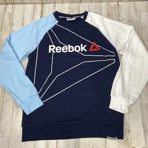 Reebok Erwachsene Herren Größe Small Rundhalsausschnitt Sweatshirt blau Logo Schweißshirt U14 - Bild 1 von 6