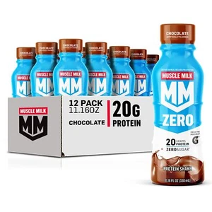 Muscle Milk Zero Protein Shake Chocolate20g Protein Zero Sugar 100 Calories C... - Picture 1 of 7