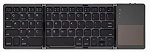Black Bluetooth Wireless Keyboard Mini Ultra Slim Foldable For Android PC Tablet - Picture 1 of 13