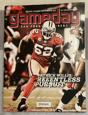 REVISTA GAMEDAY AUTOGRAFIADA PATRICK WILLIS de los 49ers de San Francisco 18 de septiembre de 2011 Foto 1 de 3