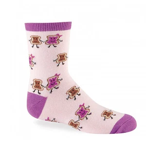 Sock It To Me Youth Crew Socks - Peanut Butter & Jelly - Age: 4-7 - Picture 1 of 1