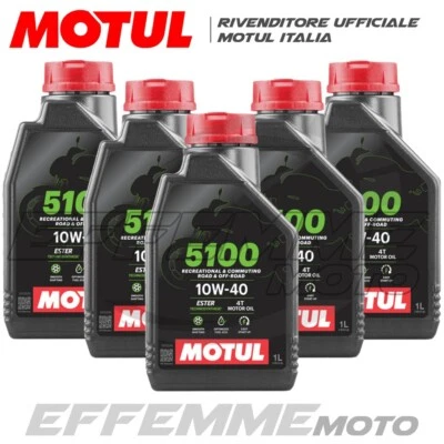MOTUL 5100 10W40 MA2 SINTETICO 5 Litri olio motore 4T Moto Quad Atv Scooter