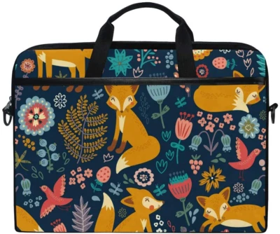 Forest Fox Pattern Laptop Case Shoulder Bag Computer Notebook Briefcase Messenge - Image 1 of 4