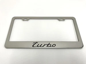 1 STAINLESS STEEL CHROME Polished Metal License Plate Frame - TURBO - Picture 1 of 3