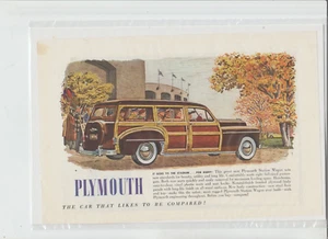 Anuncio original de la revista Plymouth Station Wagon 1949 "Va al estadio..." - Imagen 1 de 1