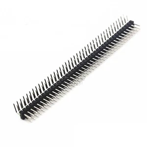 10PCS 2.54mm 2 x 40 Pin Male Double Row Right Angle Pin Header Strip  - Picture 1 of 1